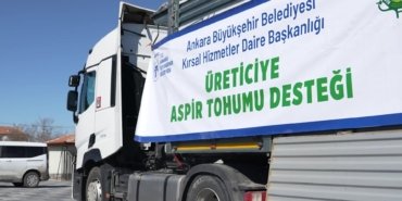 Ankara Büyükşehir Belediyesi’nden Şereflikoçhisar’da 15 bin 450 kilogram aspir tohumu dağıtımı